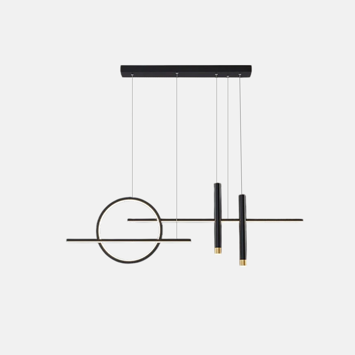Minimalistisch Pendelleuchte Metall Gold/Schwarz Esszimmer