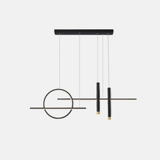 Minimalistisch Pendelleuchte Metall Gold/Schwarz Esszimmer