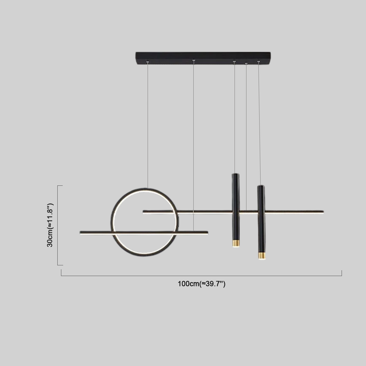 Minimalistisch Pendelleuchte Metall Schwarz Esszimmer