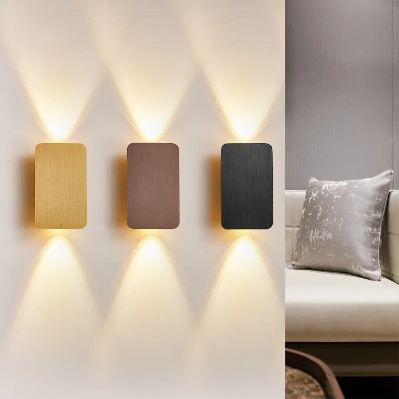 Minimalistische Wandlampe LED Quadrat Gold/Schwarz