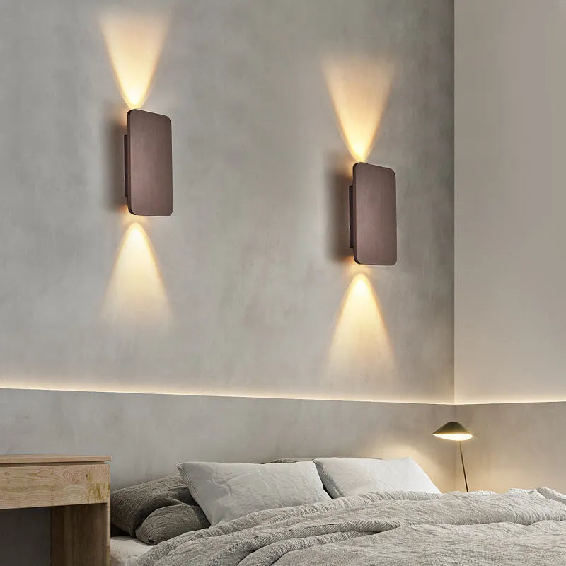 Minimalistische Wandlampe LED Quadrat Gold/Schwarz Metall Schlafzimmer/Treppenhaus