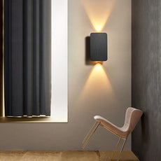 Minimalistische Wandlampe LED Quadrat Gold/Schwarz Metall Schlafzimmer/Treppenhaus