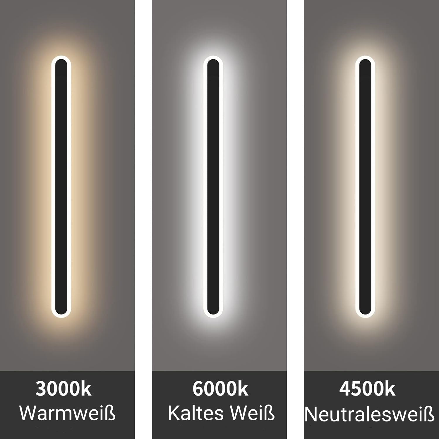 Moderne Außenwandleuchte LED Sensor Linear Schwarz Terrasse/Garten