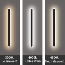 Moderne Außenwandleuchte LED Sensor Linear Schwarz Terrasse/Garten