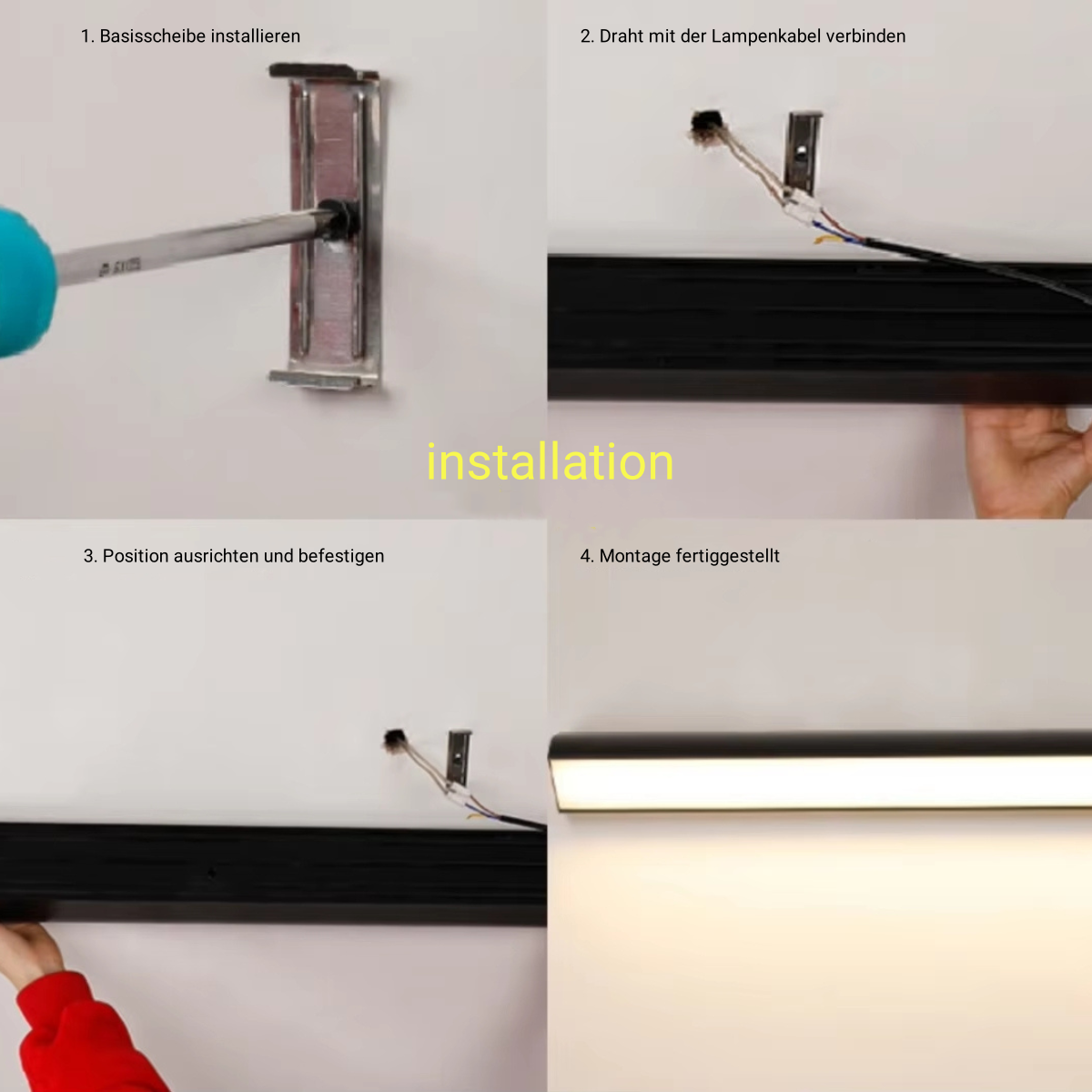 Moderne Außenwandleuchte LED Rechteckig Schwarz Metall Badzimmer/Flur/Garten