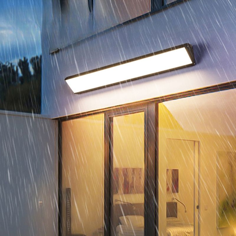 Moderne Außenwandleuchte LED Rechteckig Schwarz Metall Badzimmer/Flur/Garten