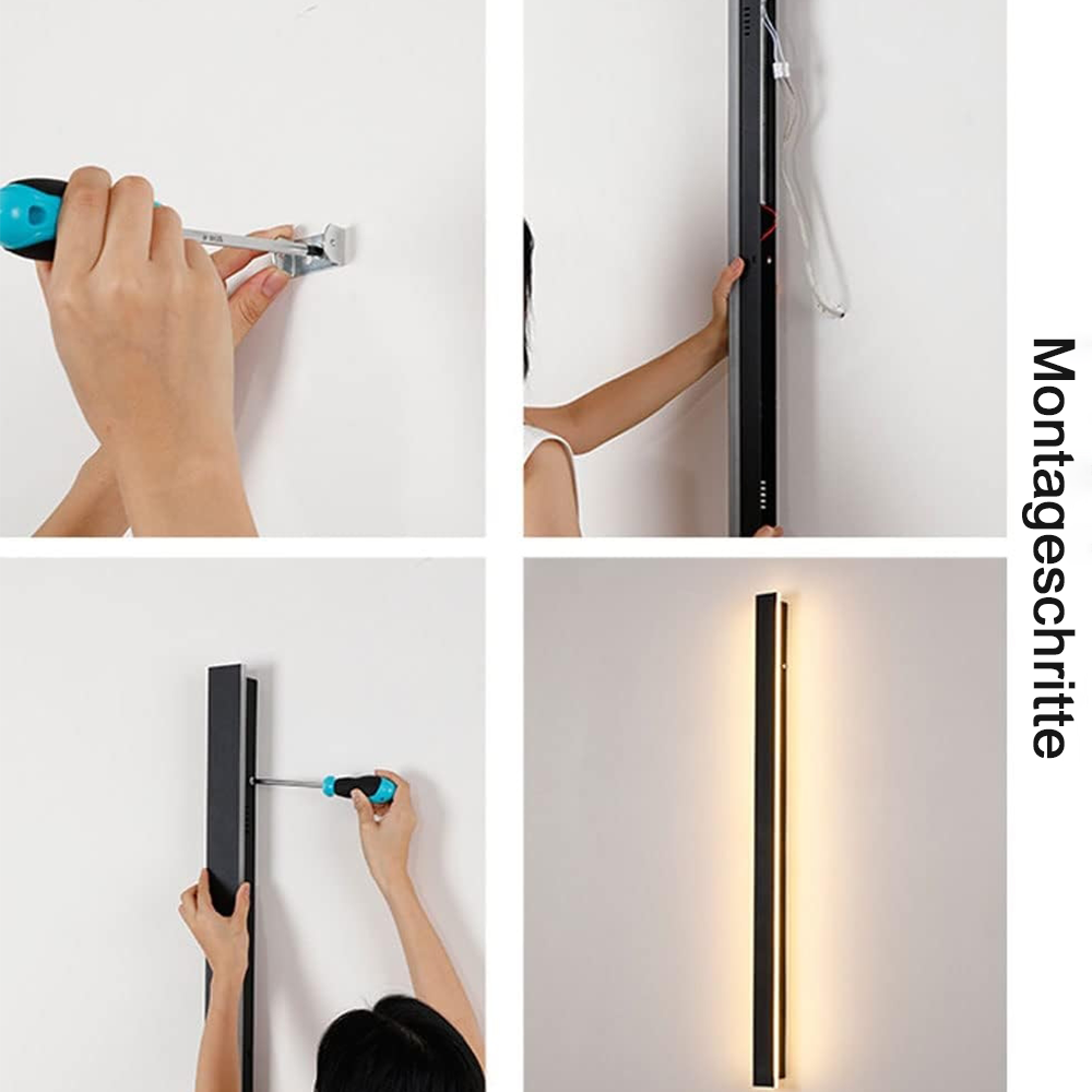 Modern Außenwandleuchte LED Linear Schwarz Garten