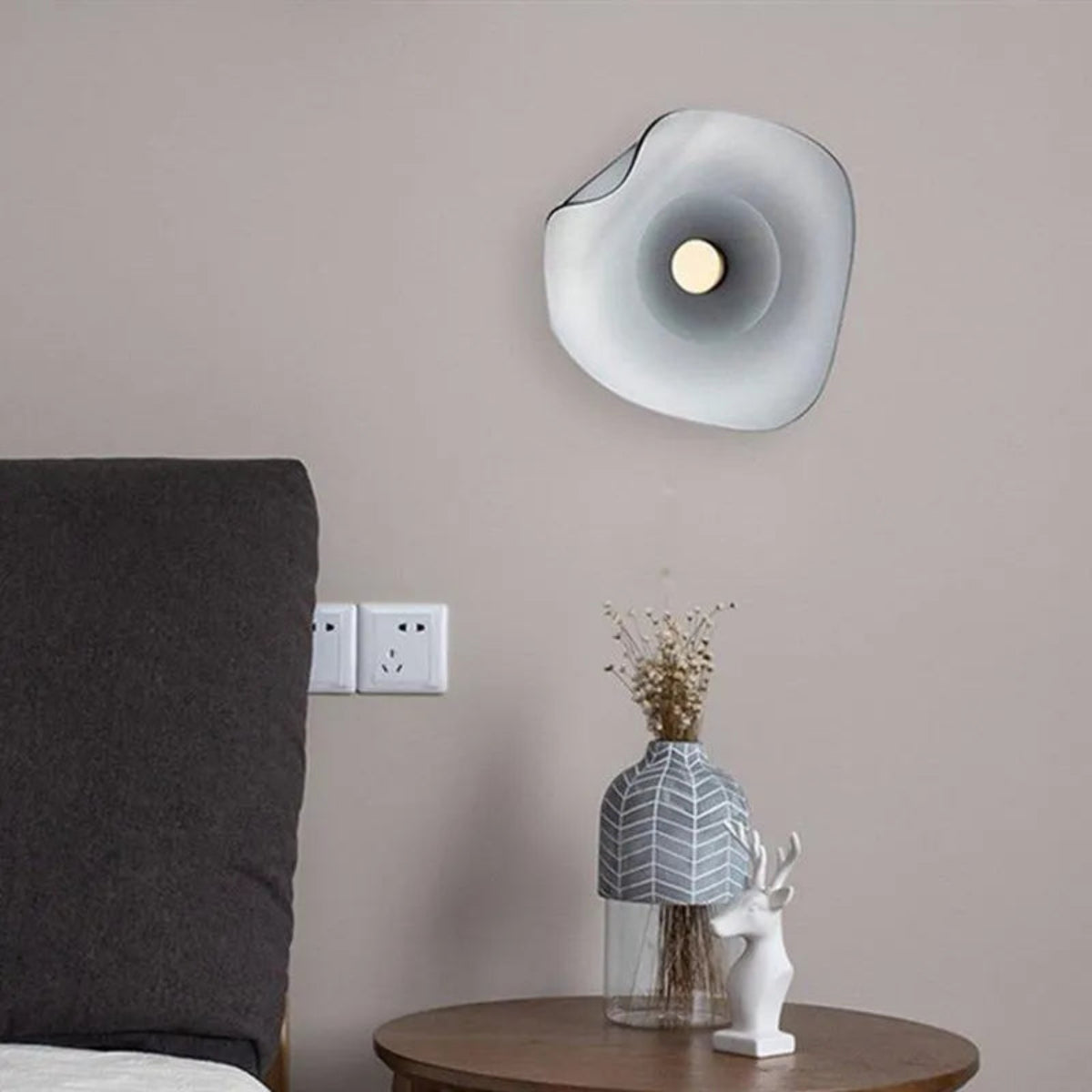 Nordic Wandlampe Metall Grau Schlafzimmer