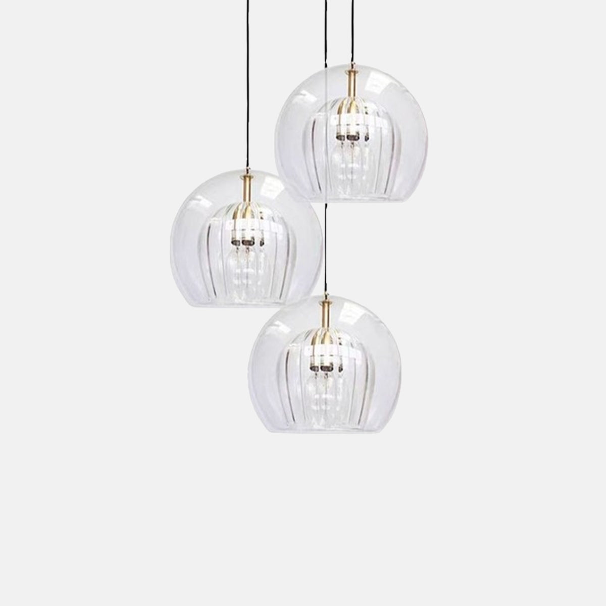 Moderne Pendelleuchte LED Glas Klar/Bernstein Esstisch/Wohnzimmer