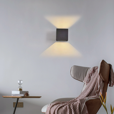 Modern Wandlampe Metall Grau Wohnzimmer
