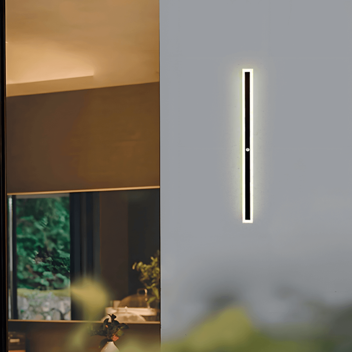 Moderne Außenwandleuchte LED Linear Schwarz Metall Garten/Balkon