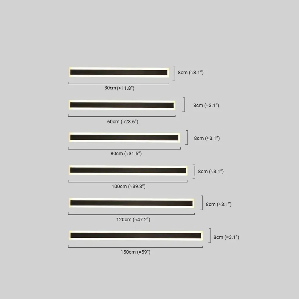 Moderne Außenwandleuchte LED Linear Schwarz Metall Garten/Balkon