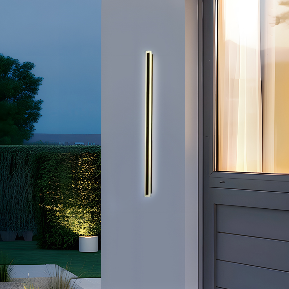 Moderne Außenwandleuchte LED Linear Schwarz Metall Garten/Balkon