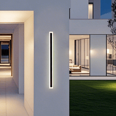Moderne Außenwandleuchte LED Linear Schwarz Metall Garten/Balkon
