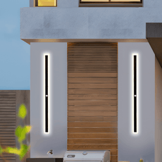 Moderne Außenwandleuchte LED Linear Schwarz Metall Garten/Balkon
