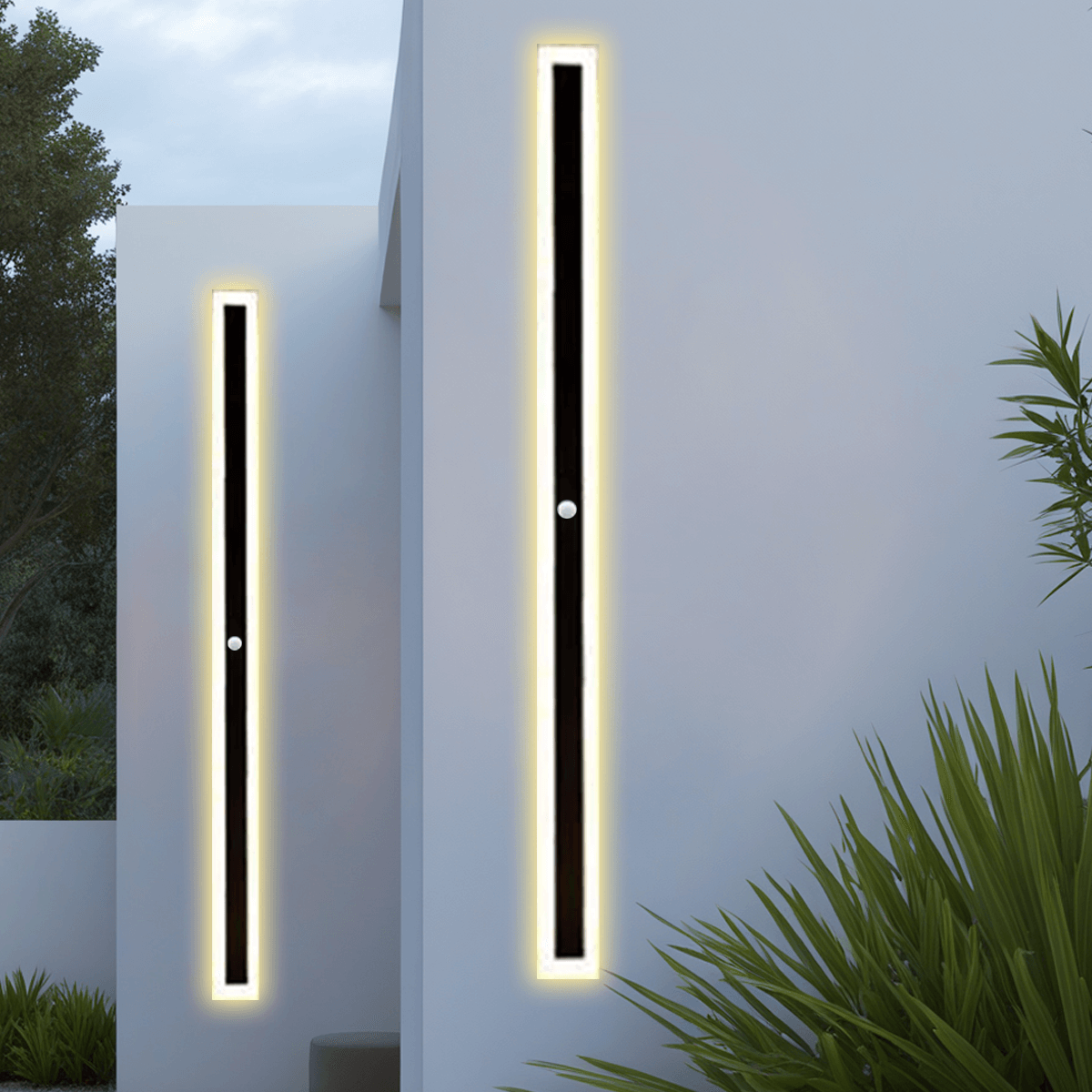 Moderne Außenwandleuchte LED Linear Schwarz Metall Garten/Balkon