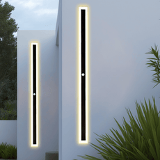 Moderne Außenwandleuchte LED Linear Schwarz Metall Garten/Balkon