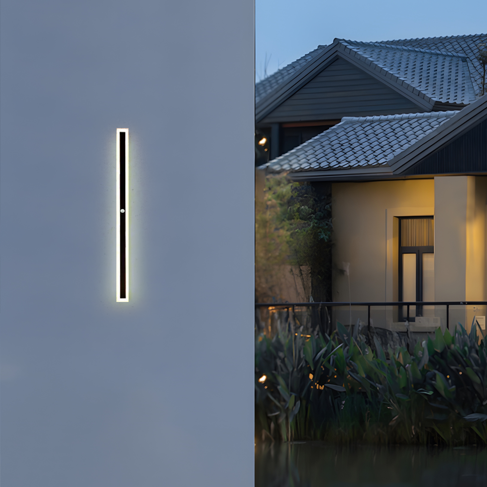 Moderne Außenwandleuchte LED Linear Schwarz Metall Garten/Balkon