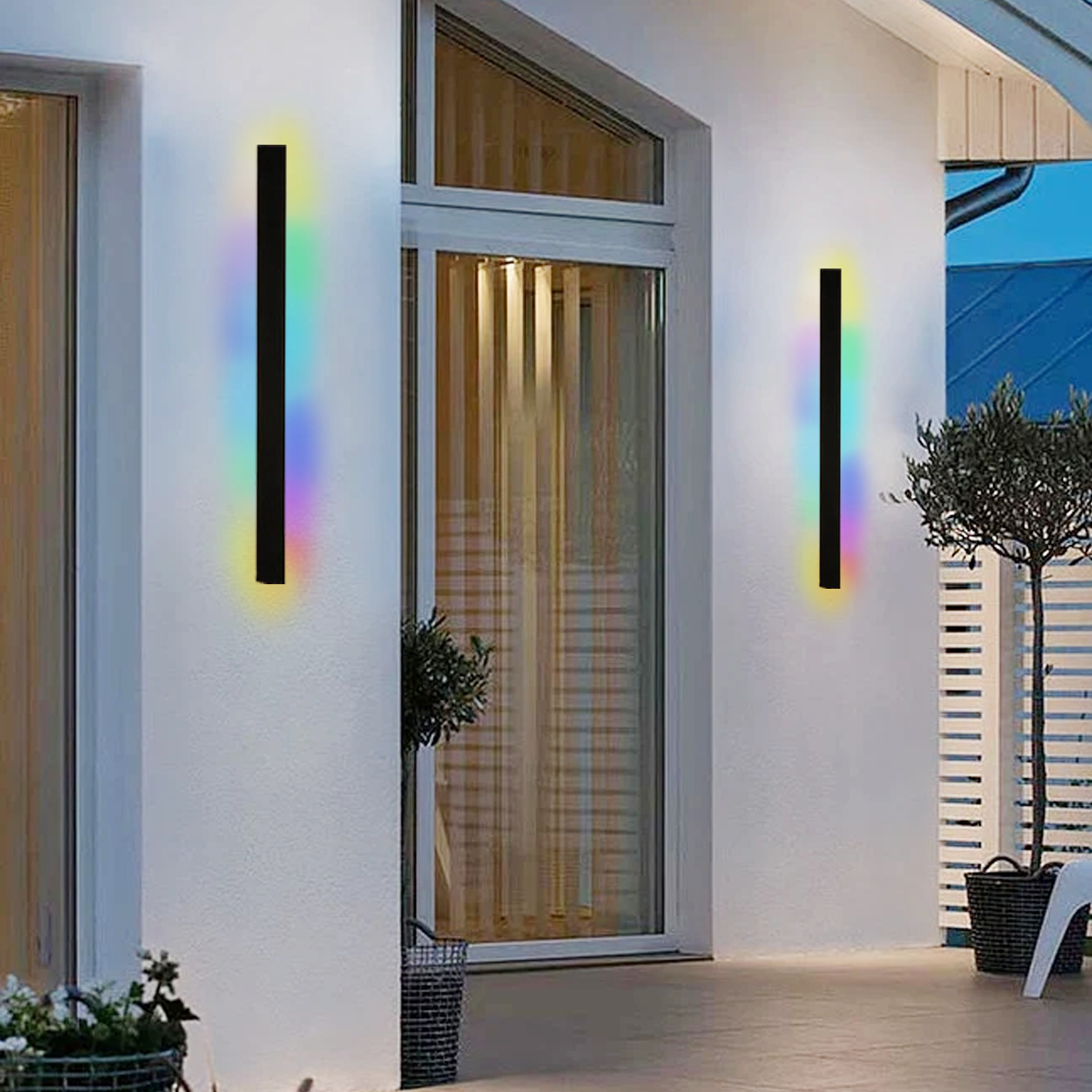 Modern Außenwandleuchte LED Linear Schwarz Garten