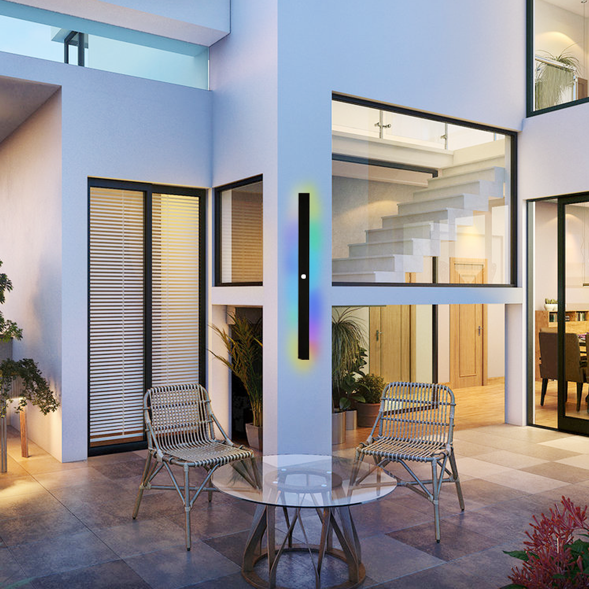 Modern Außenwandleuchte LED Linear Schwarz Garten
