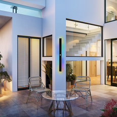 Modern Außenwandleuchte LED Linear Schwarz Garten