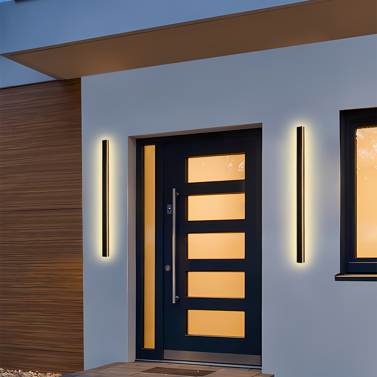 Modern Außenwandleuchte LED Linear Schwarz Garten