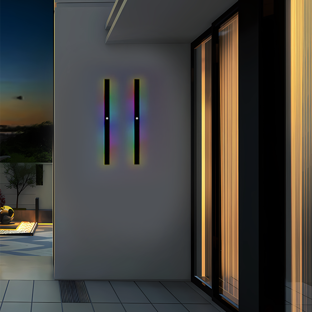 Modern Außenwandleuchte LED Linear Schwarz Garten