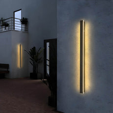 Minimalistisch Außenwandleuchte LED Dimmbar Metall Linear Schwarz Garten