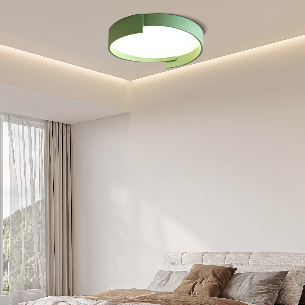 Moderne Deckenleuchte Weiß/Grau Metall Acryl Runde Schlafzimmer
