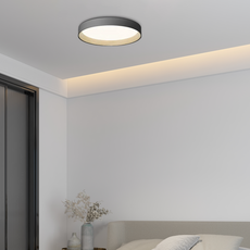 Moderne Deckenleuchte Schwarz/Grau Metall Acryl Runde Schlafzimmer