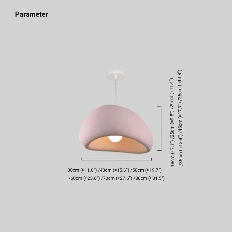 Maßzeichnung der Morandi Pendelleuchte LED Rosa