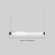 Minimalistische Pendelleuchte Klar Metall Glas Linear Wohnzimmer