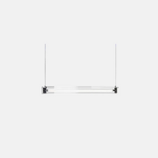 Minimalistische Pendelleuchte Klar Metall Glas Linear Wohnzimmer