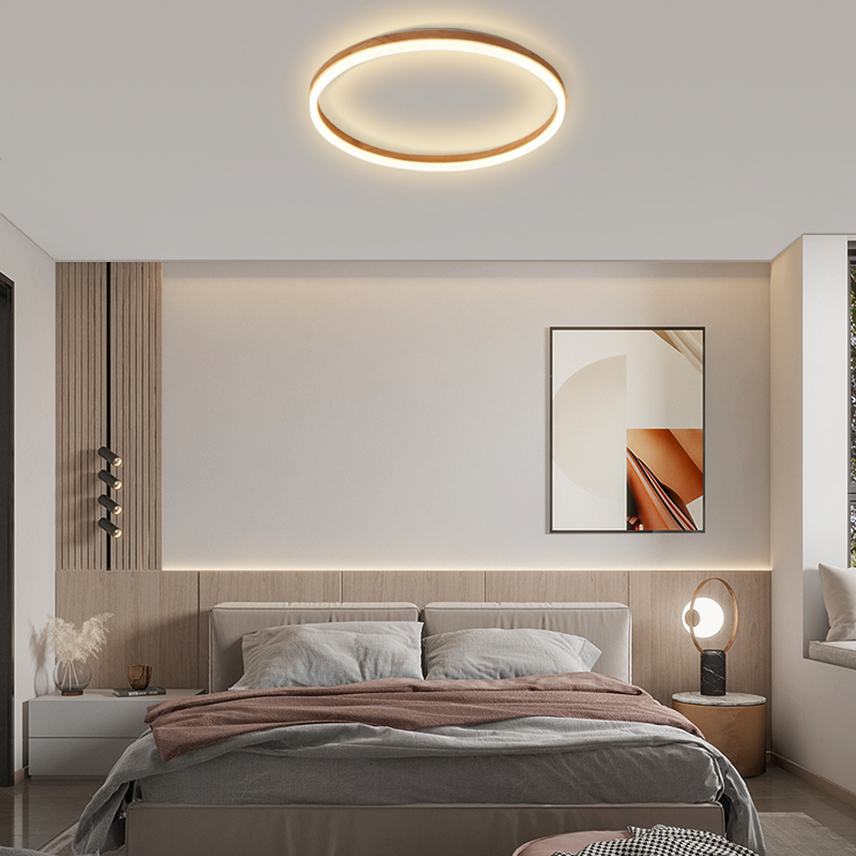 Minimalistisch Deckenleuchte LED fuer Schlafbeleuchtunng-hell und Schicht