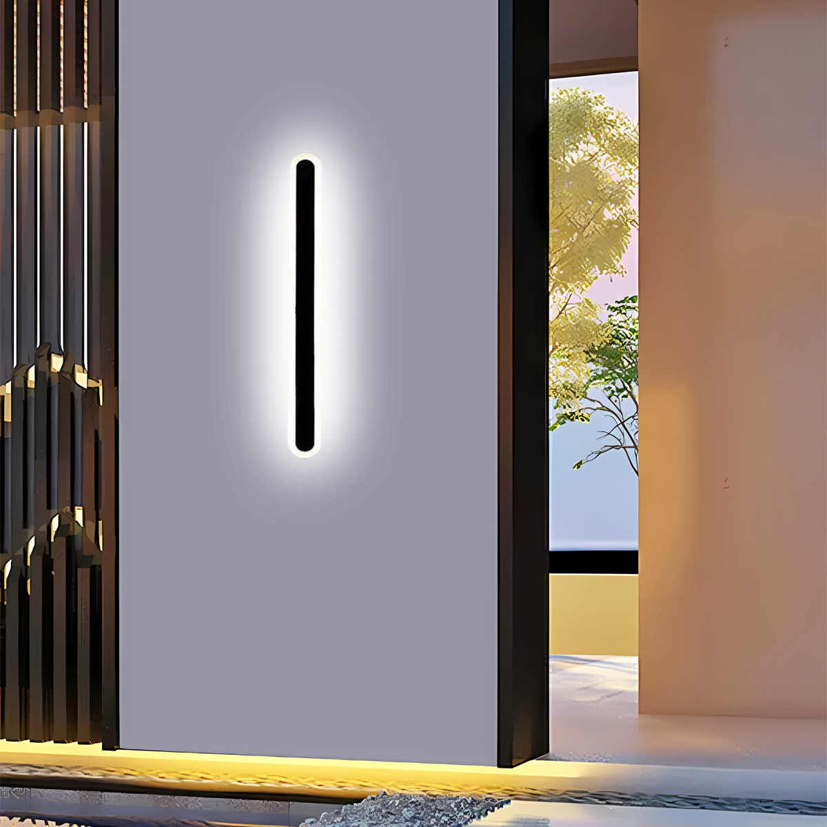 Moderne Außenwandleuchte LED Linear Schwarz Terrasse/Garten