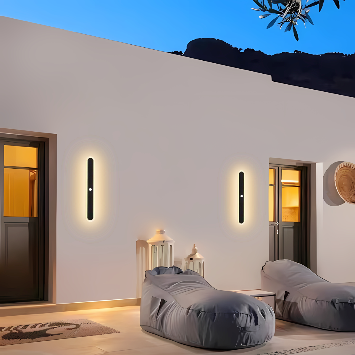 Moderne Außenwandleuchte LED Linear Schwarz Terrasse/Garten