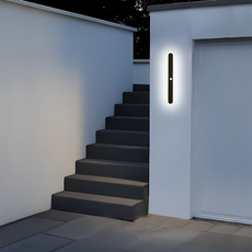 Moderne Außenwandleuchte LED Linear Schwarz Terrasse/Garten