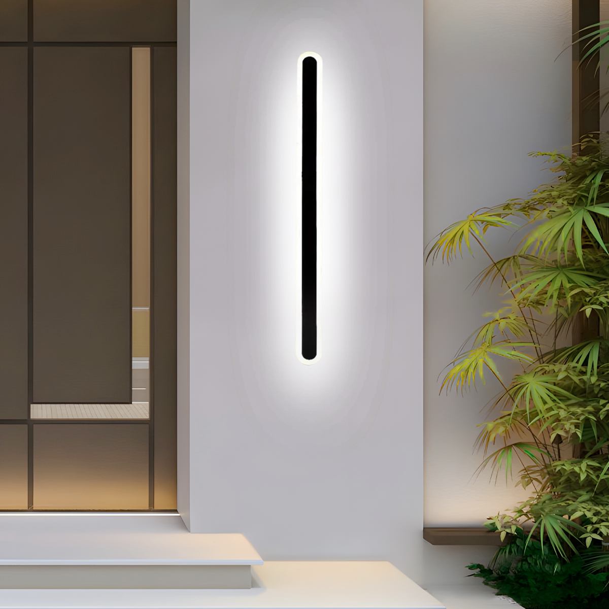 Moderne Außenwandleuchte LED Linear Schwarz Terrasse/Garten