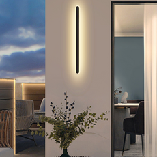 Moderne Außenwandleuchte LED Linear Schwarz Terrasse/Garten