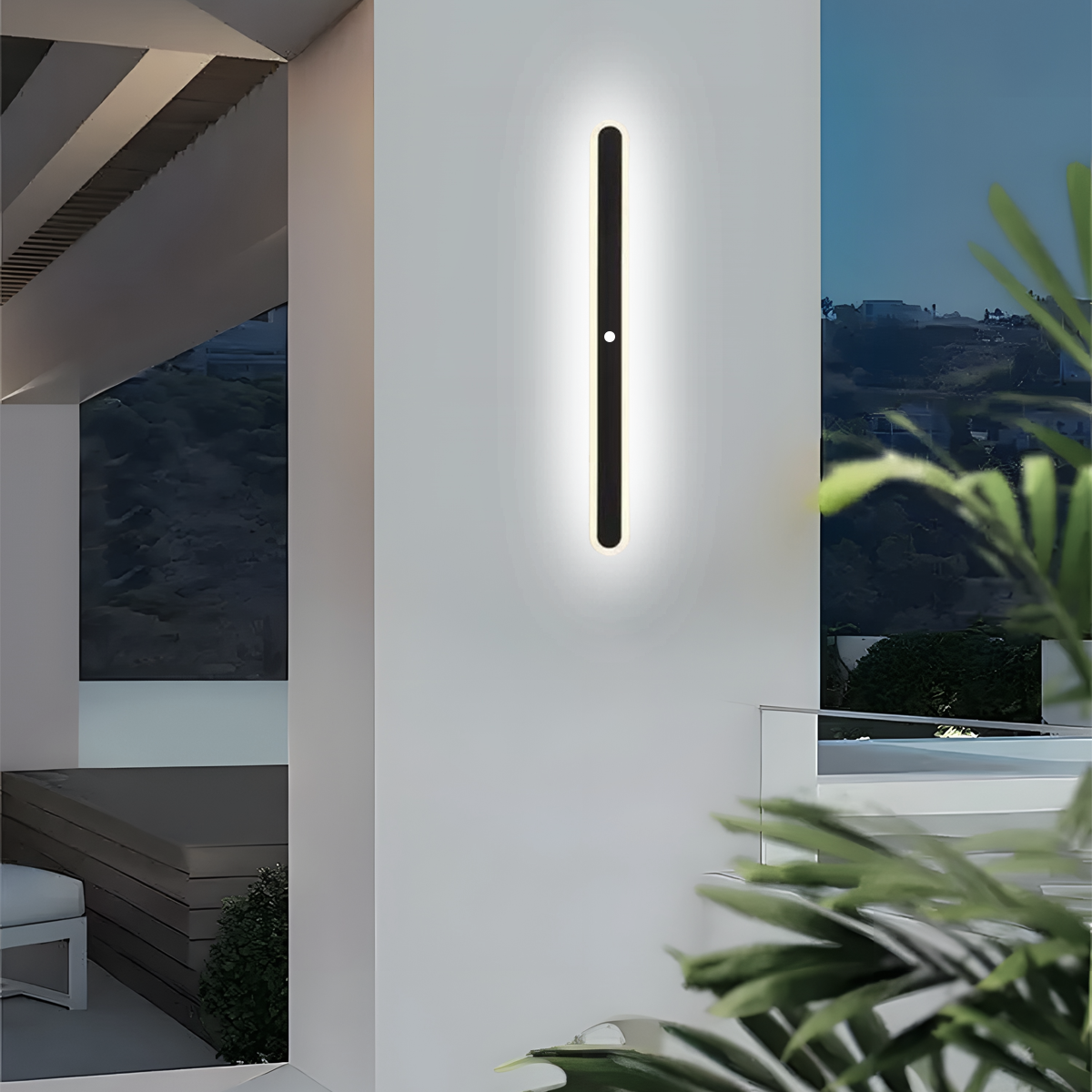 Moderne Außenwandleuchte LED Linear Schwarz Terrasse/Garten