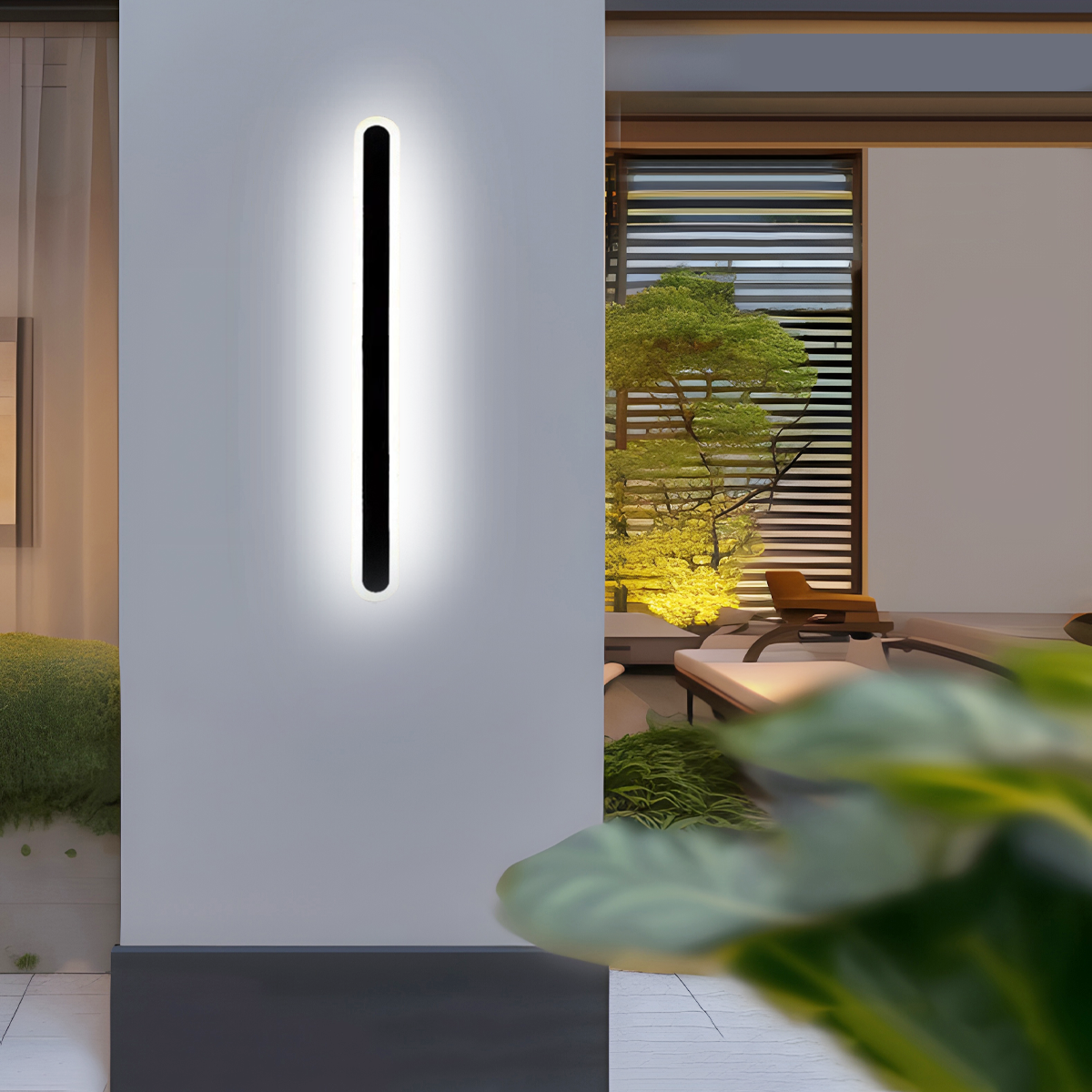 Moderne Außenwandleuchte LED Linear Schwarz Terrasse/Garten
