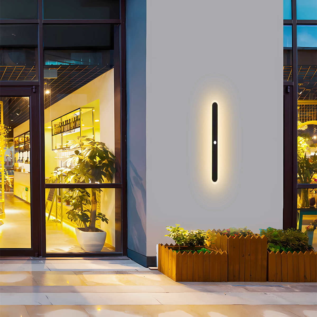 Moderne Außenwandleuchte LED Linear Schwarz Terrasse/Garten