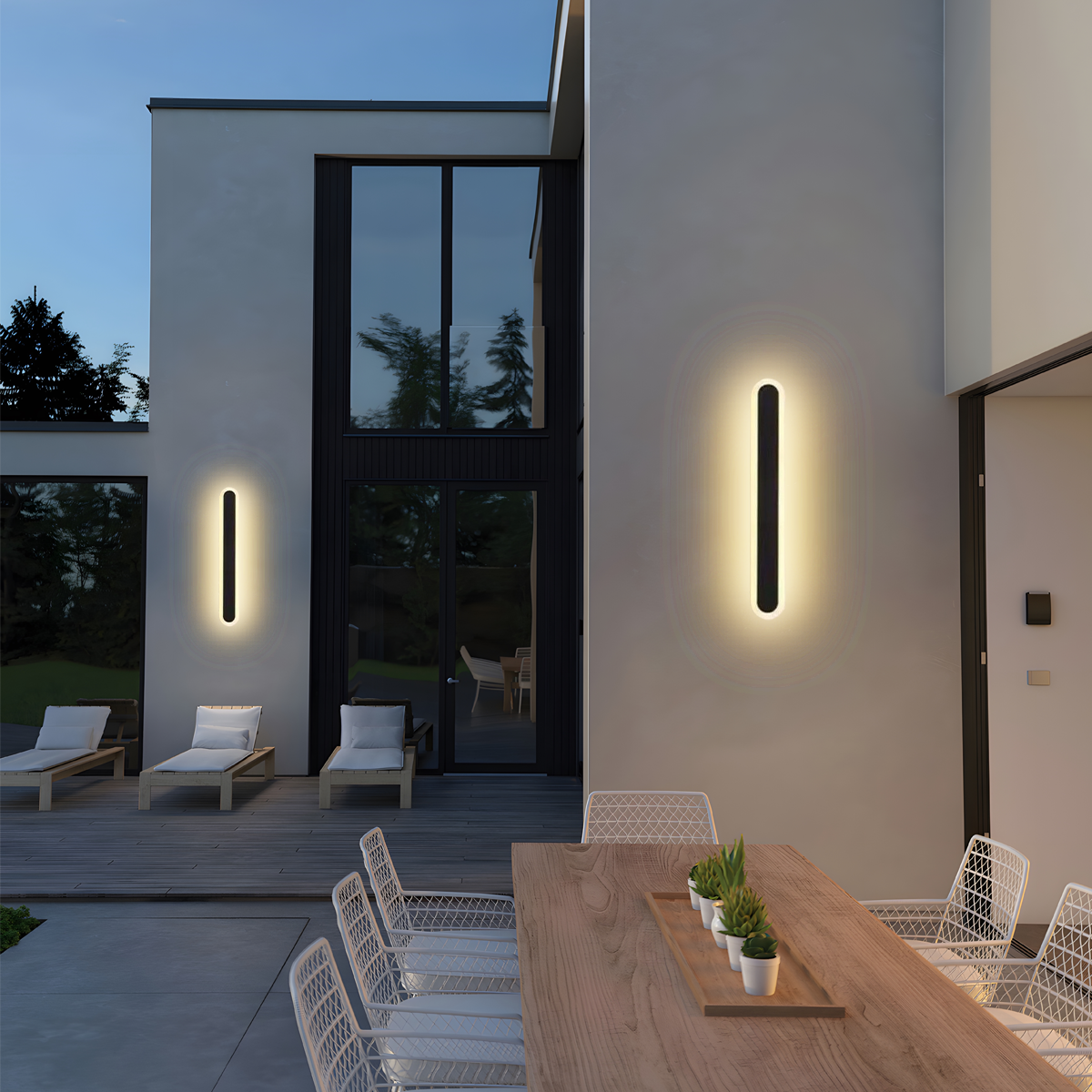 Moderne Außenwandleuchte LED Linear Schwarz Terrasse/Garten