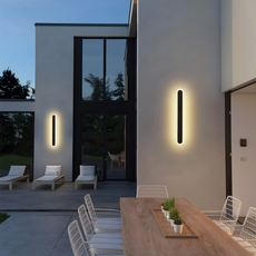 Moderne Außenwandleuchte LED Linear Schwarz Terrasse/Garten