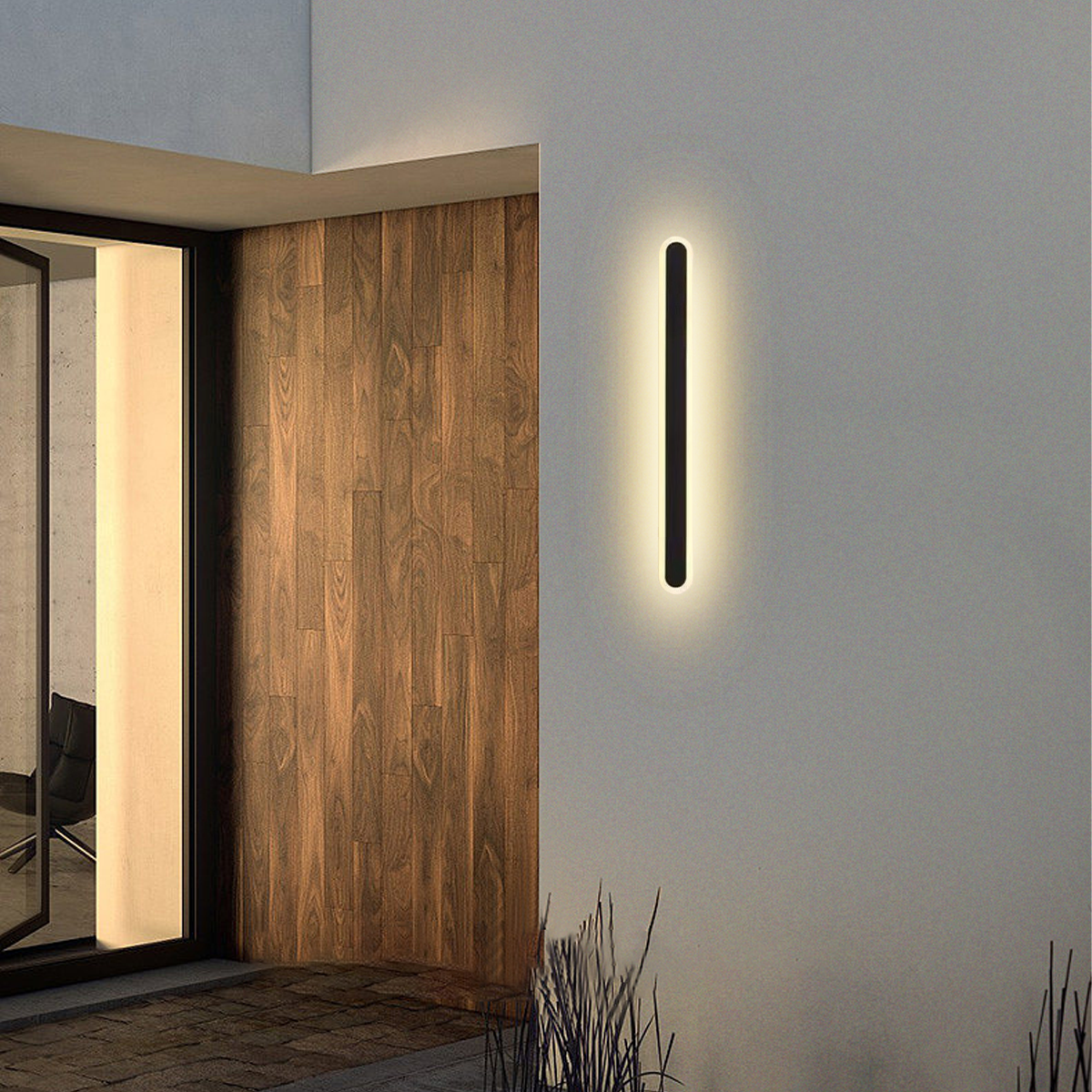 Moderne Außenwandleuchte LED Linear Schwarz Terrasse/Garten