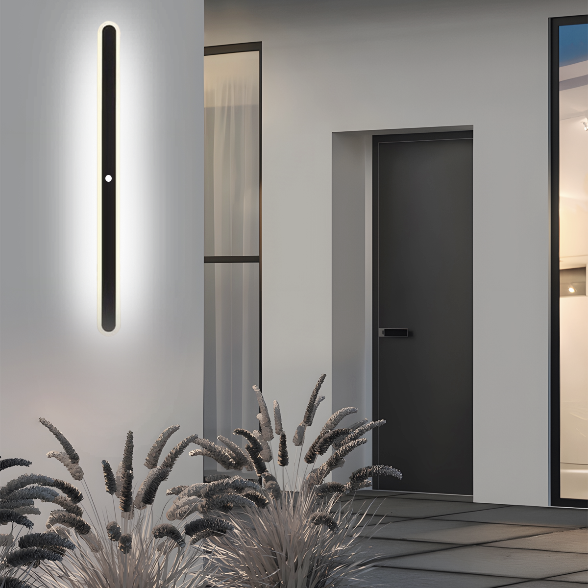 Moderne Außenwandleuchte LED Linear Schwarz Terrasse/Garten