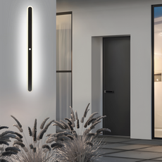 Moderne Außenwandleuchte LED Linear Schwarz Terrasse/Garten