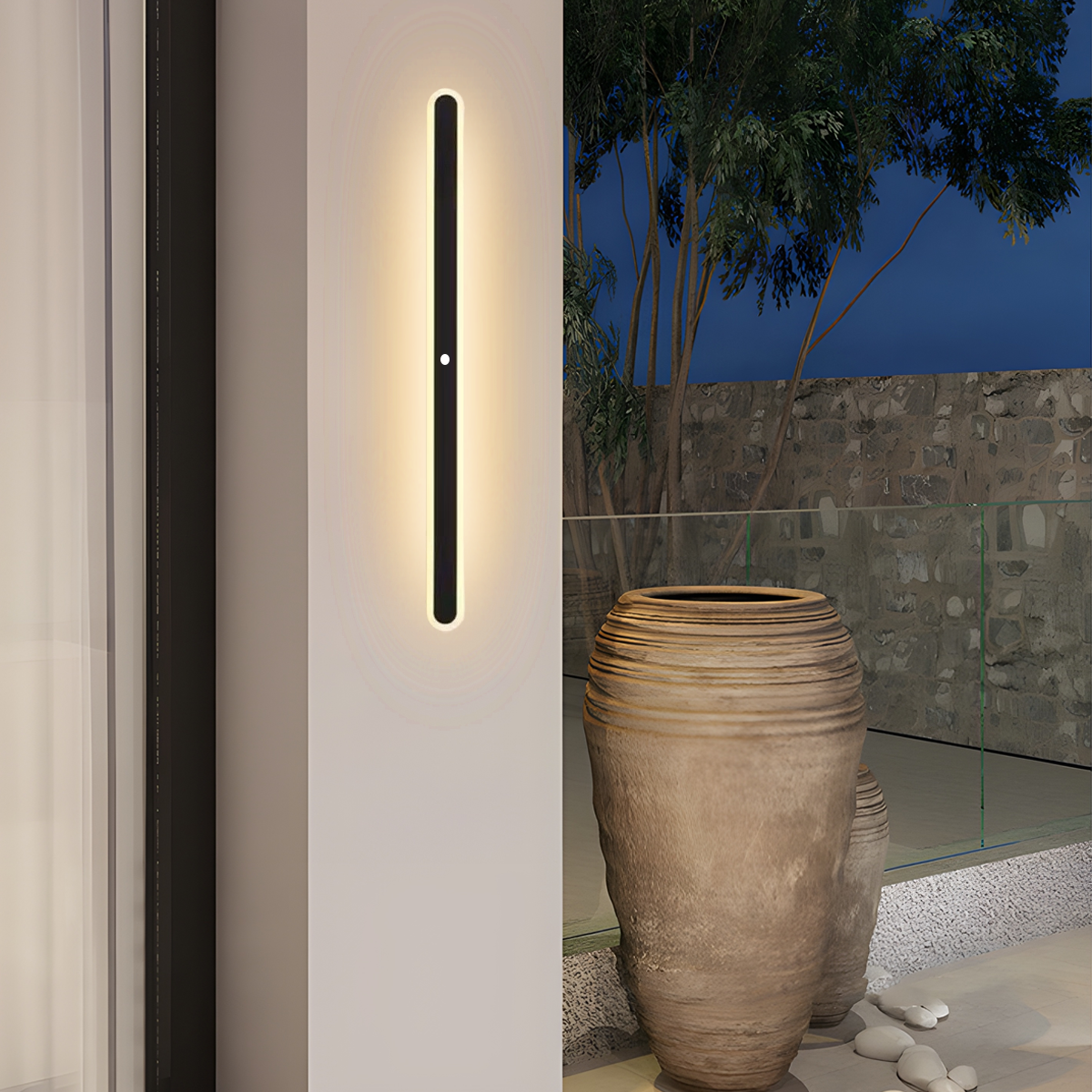 Moderne Außenwandleuchte LED Linear Schwarz Terrasse/Garten