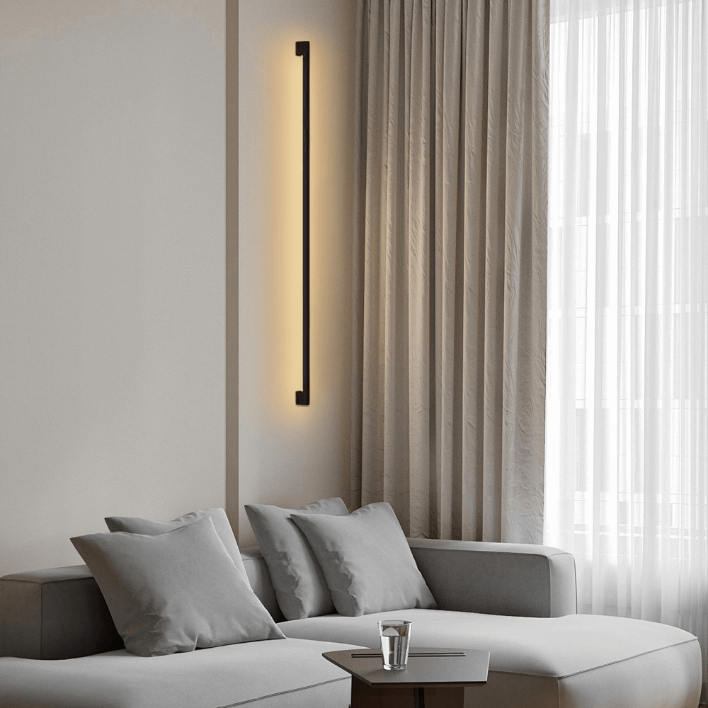 Moderne Wandlampe LED Linear Schwarz Metall Wohn/Schlafzimmer