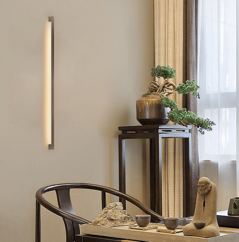 Moderne Wandlampe LED Linear Schwarz Metall Wohn/Schlafzimmer